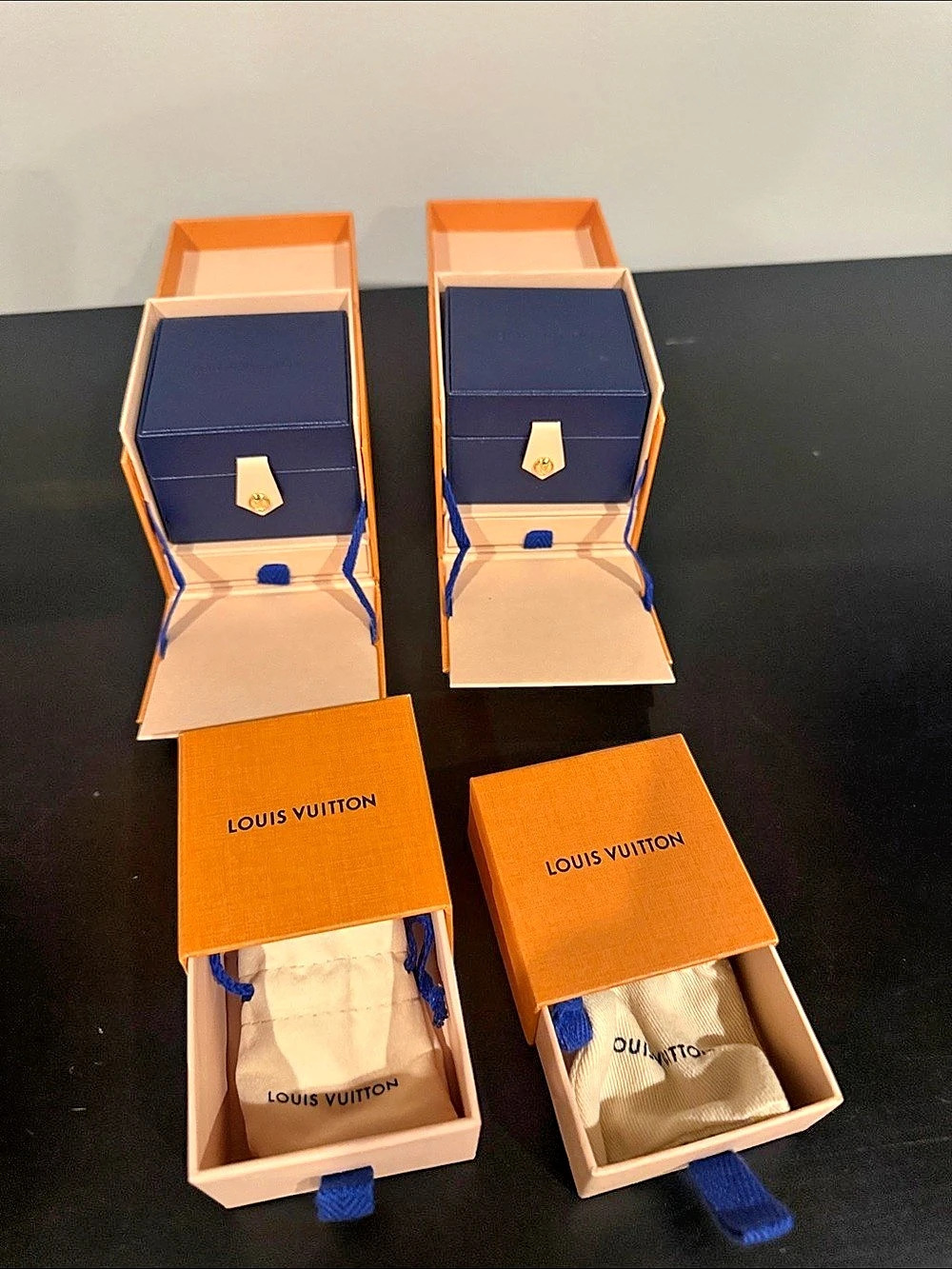 Louis Vuitton Presentation Boxes Set of 4 Orange & Blue Like New